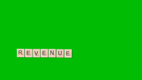 Stop-Motion-Business-Concept-Overhead-Wooden-Letter-Tiles-Forming-Word-Revenue-On-Green-Screen-1
