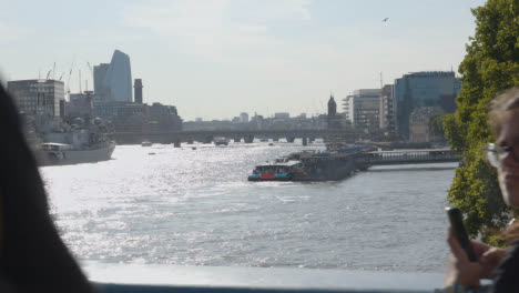 View-From-Tower-Bridge-Towards-City-Skyline-Of-River-Thames-With-HMS-Belfast-And-Tourist-Boats-1