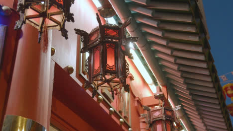 Close-Up-Of-Lanterns-Outside-Restaurant-In-Gerrard-Street-In-Chinatown-At-Dusk-In-London-England-UK-1