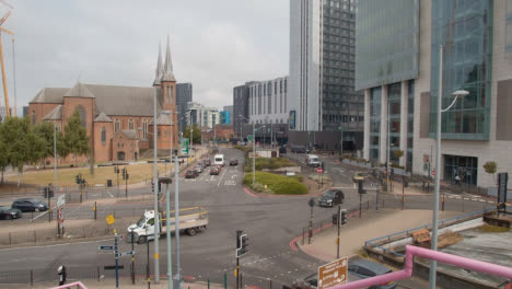 Office-Buildings-Next-To-Road-Traffic-Junction-In-Birmingham-UK