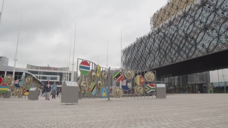 Buildings-And-Displays-In-Centenary-Square-In-Birmingham-UK