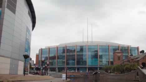View-From-Canal-Boat-Of-Shops-And-Office-Buildings-In-Birmingham-UK-1