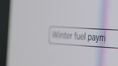 Person-Typing-Winter-Fuel-Payment-Into-Computer-Search-Engine-In-Cost-Of-Living-Energy-Crisis
