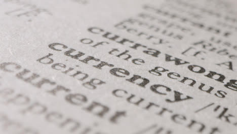 Close-Up-On-Page-Of-Dictionary-With-Definition-Of-Word-Currency