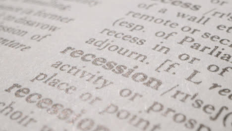 Close-Up-On-Page-Of-Dictionary-With-Definition-Of-Word-Recession