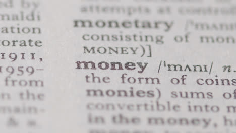 Close-Up-On-Page-Of-Dictionary-With-Definition-Of-Word-Money