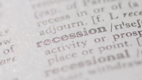 Nahaufnahme-Auf-Seite-Des-Wörterbuchs-Mit-Definition-Des-Wortes-Rezession-1