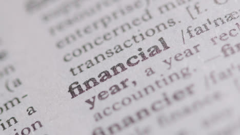 Close-Up-On-Page-Of-Dictionary-With-Definition-Of-Word-Financial