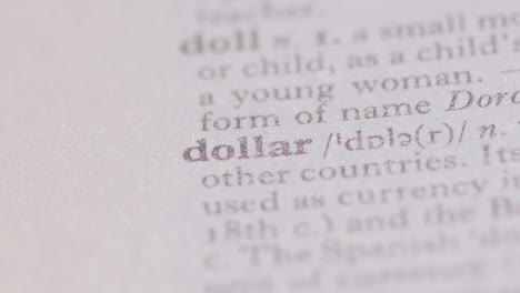 Close-Up-On-Page-Of-Dictionary-With-Definition-Of-Word-Dollar