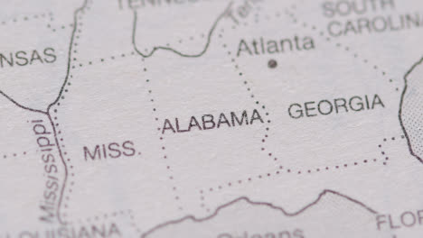 Close-Up-On-Page-Of-Atlas-Or-Encyclopaedia-With-USA-Map-Showing-States-Of-Georgia-And-Alabama-1