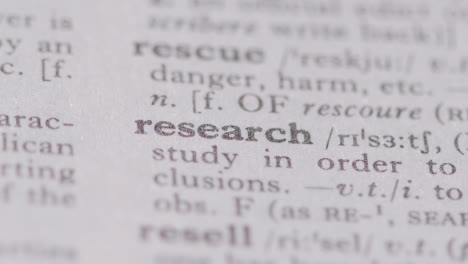 Close-Up-On-Page-Of-Dictionary-With-Definition-Of-Word-Research