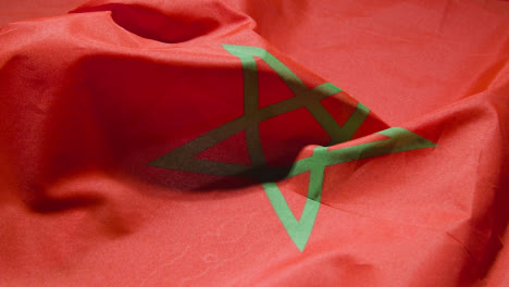 Close-Up-Studio-Shot-Of-Moroccan-Flag-Filling-Frame