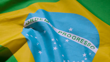 Close-Up-Studio-Shot-Of-Brazilian-Flag-Filling-Frame