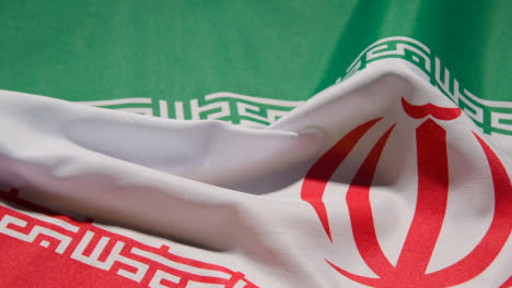 Close-Up-Studio-Shot-Of-Iranian-Flag-Filling-Frame
