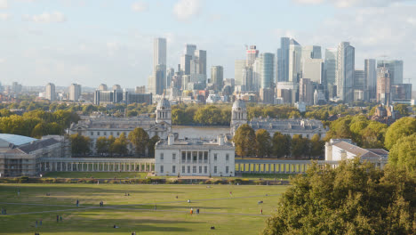 View-Of-Old-Royal-Naval-College-With-City-Skyline-And-River-Thames-Behind-From-Royal-Observatory-In-Greenwich-Park-2