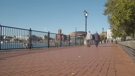 View-Across-Cardiff-Bay-To-Pierhead-Building-And-Millennium-Centre-In-Wales