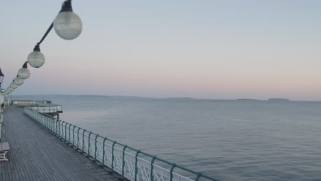 View-Along-Penarth-Pier-In-Wales-At-Dusk