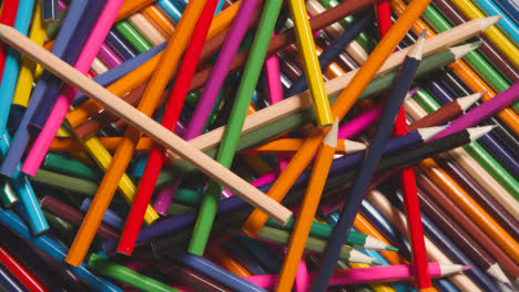 Full-Frame-Shot-Of-Rotating-Multi-Coloured-Pencils-