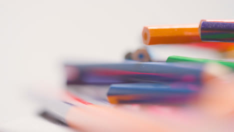 Close-Up-Shot-Of-Randomly-Arranged-Rotating-Multi-Coloured-Pencils-4