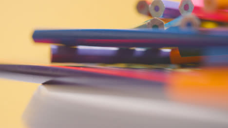 Close-Up-Shot-Of-Randomly-Arranged-Rotating-Multi-Coloured-Pencils-6