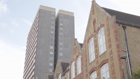 Exterior-Of-Contrasting-Housing-Types-In-London-Tower-Hamlets-UK-1