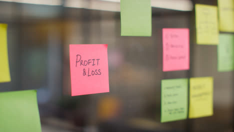 Close-Up-Of-Woman-Putting-Sticky-Note-With-Profit-And-Loss-Written-On-It-Onto-Transparent-Screen-In-Office-1