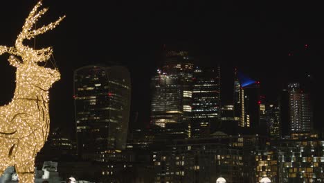 Night-Skyline-From-South-Bank-With-City-Of-London-Offices-And-Christmas-Decoration-In-Foreground-1