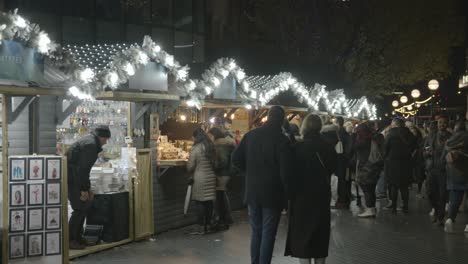 Busy-Christmas-Market-Stalls-On-London-South-Bank-At-Night-1