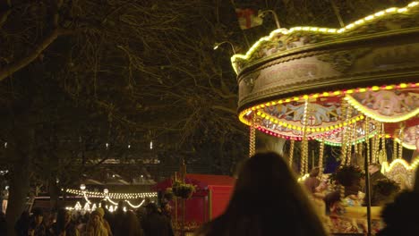 Fairground-Roundabout-Ride-At-Christmas-Market-On-London's-South-Bank-At-Night