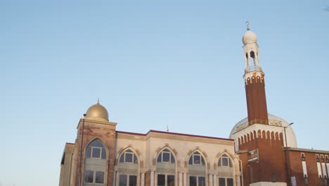 Kuppel-Und-Minarett-Der-Zentralen-Moschee-Von-Birmingham-In-Birmingham,-Großbritannien