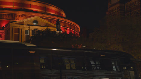 Exterior-Of-The-Royal-Albert-Hall-in-London-UK-Floodlit-At-Night