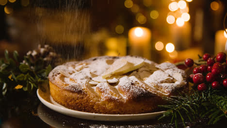 Christmas-Food-At-Home-With-Apple-Pie-On-Table-Dusted-With-Icing-Sugar-1