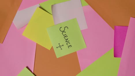 Education-Concept-Of-Revolving-Sticky-Notes-With-Science-Written-On-Top-Note
