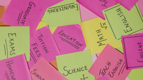 Education-Concept-Of-Revolving-Sticky-Notes-With-Educational-Terms-And-Subjects-Written-On-Them-1