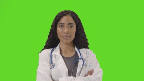 Portrait-Of-Female-Doctor-In-White-Lab-Coat-With-Stethoscope-Against-Green-Screen-4