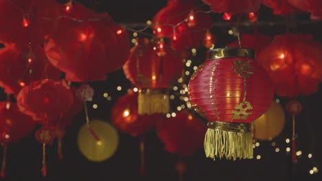 Studio-Shot-Of-Colourful-Chinese-Lanterns-Celebrating-New-Year-Hung-Against-Black-Background-1