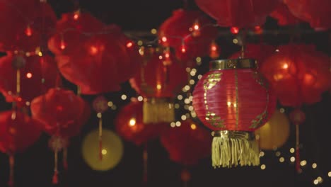 Studio-Shot-Of-Colourful-Chinese-Lanterns-Celebrating-New-Year-Hung-Against-Black-Background-4
