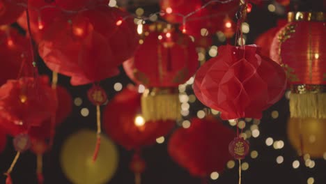 Studio-Shot-Of-Colourful-Chinese-Lanterns-Celebrating-New-Year-Hung-Against-Black-Background-6