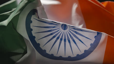 Close-Up-Shot-of-the-Indian-Flag-Rotating
