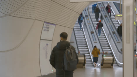 Commuter-Passengers-On-Escalators-At-Underground-Station-Of-New-Elizabeth-Line-At-London-Liverpool-Street-UK-9