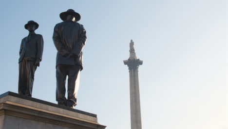 Samson-Kambalu-Antelope-Sculpture-And-Nelsons-Column-In-Trafalgar-Square-In-London-UK-