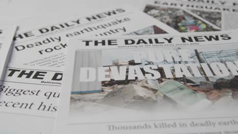 Newspaper-Headline-Featuring-Devastation-Caused-By-Earthquake-Disaster-1