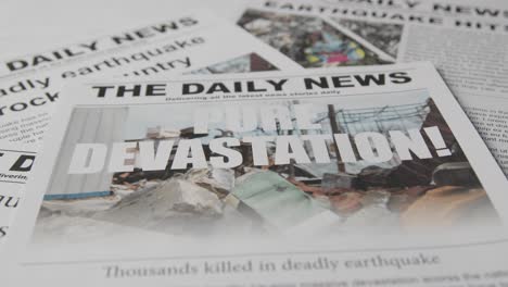 Newspaper-Headline-Featuring-Devastation-Caused-By-Earthquake-Disaster-2
