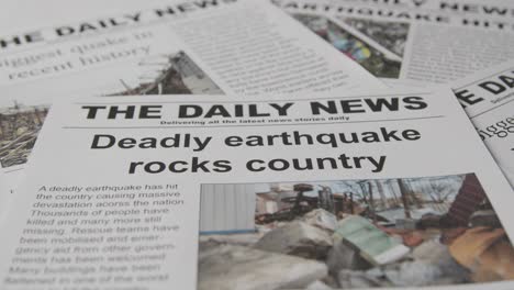 Newspaper-Headline-Featuring-Devastation-Caused-By-Earthquake-Disaster-8