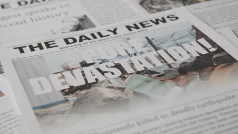 Newspaper-Headline-Featuring-Devastation-Caused-By-Earthquake-Disaster-17