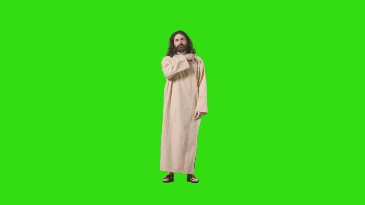 Free stock video - Studio shot of man wearing robes and sandals with ...