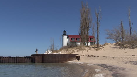 Michigan-lighthouse-by-lake