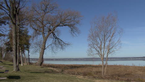 Michigan-park-by-lake-early-spring