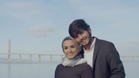 Beautiful-Arabic-Couple-Standing-Near-The-River
