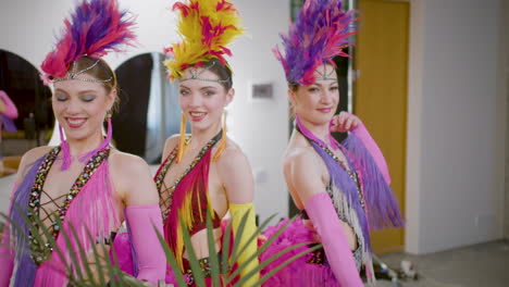 Beautiful-Dancers-In-Colorful-Outfits-Are-Surprised-Getting-Ready-And-Show-Their-Moves-For-The-Camera